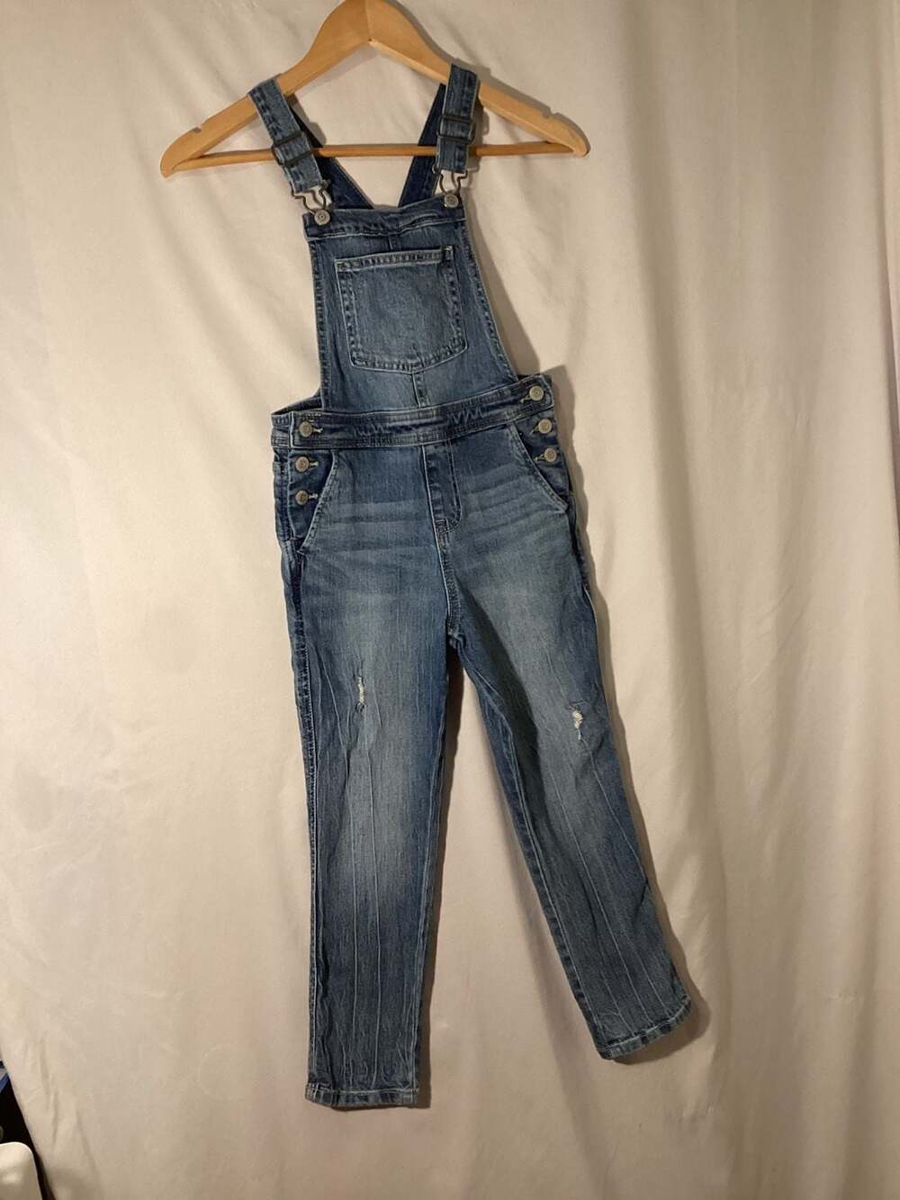 Cat & Jack Straight Overall Stretch Denim Overalls Size S (6/7)